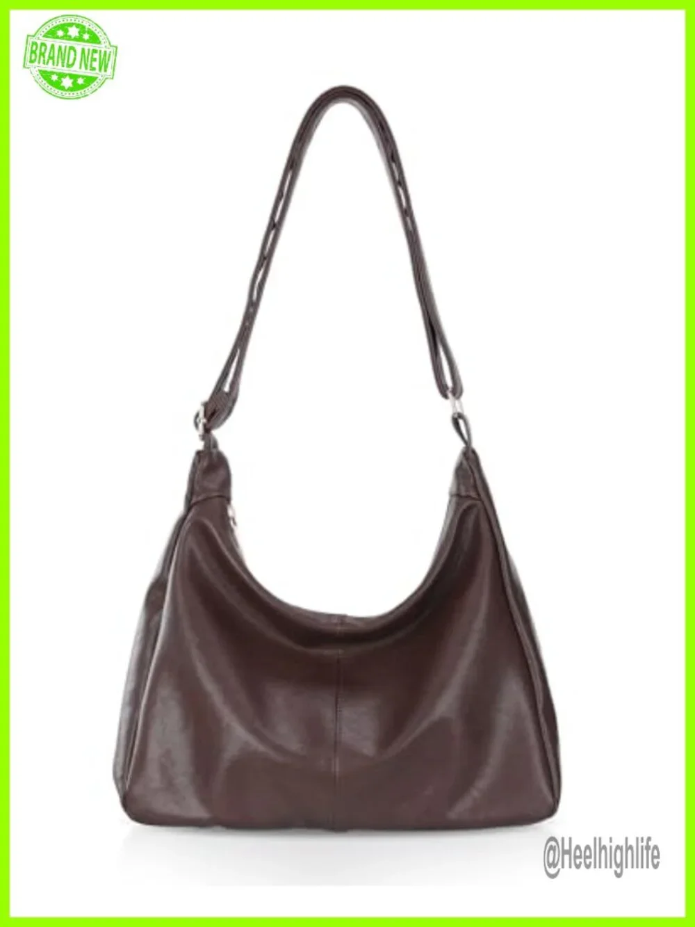 Vegan Leather Hobo Bag Slouchy Tote Shoulder Handbag Adjustable Strap Zipper